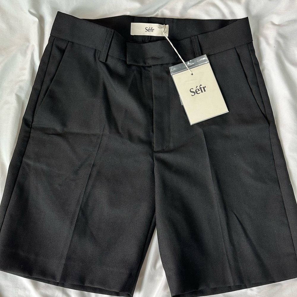 Black Flat Front Men's Shorts